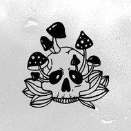 Mushroom Skull Custom Decal | Goth Decay Design | Die Cut Stickers