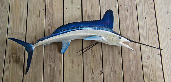 White Marlin 60R inch full mount fiberglass fish replica