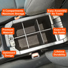Vehicle OCD Organizers by BaseLayer Toyota RAV4 - Center Console Organizer 2013-2018 design features infographic