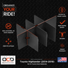 Vehicle OCD Organizers by BaseLayer Toyota Highlander - Center Console Organizer Dimensions Infographic
