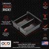 Dimensions Infographic for the Vehicle OCD Organizers by BaseLayer Toyota 4Runner - Center Console Tray 2010-2024 / Kia Telluride 2020-2026 - Center Console Tray