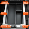 Vehicle OCD Organizers by BaseLayer for Ford F-150 with Floor-Shift - Center Console Tray 2009-2014 design features graphics