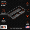 Vehicle OCD Organizers by BaseLayer Ford F-250 / F-350 Super Duty - Dimensions Infographic