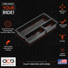 Vehicle OCD Organizers by BaseLayer Ford F-250 / F-350 Super Duty - Dimensions Infographic