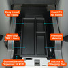 Installed Vehicle OCD Organizers by BaseLayer for Ford F-250 / F-350 - Center Console Tray 2011-2016 design features graphic