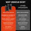 Vehicle OCD Organizers by BaseLayer Toyota RAV4 - Center Console Organizer 2019-2025 comparison infographic