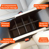 Installed Vehicle OCD Organizers by BaseLayer Toyota Camry - Center Console Organizer 2018-2019 design features infographic
