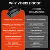 Vehicle OCD Organizers by BaseLayer for Chevrolet Colorado and GMC Canyon - Center Console Tray Comparison Infographic
