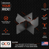 Vehicle OCD Organizers by BaseLayer Jeep Wrangler JL/JLU and Gladiator JT Truck - Center Console Organizer - Dimensions Infographic