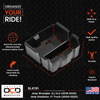 Vehicle OCD Organizers by BaseLayer Jeep Wrangler JL/JLU and Gladiator JT Truck Center Console Tray design features and dimensions infographic