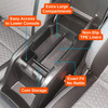 Installed Vehicle OCD Organizers by BaseLayer Chevrolet Colorado and GMC Canyon tray organizer features infographic