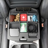 Installed Vehicle OCD Organizers by BaseLayer RAM 1500/2500/3500 with Leather Wrapped Armrest - Upper Center Console Organizer
