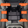 Installed Vehicle OCD by BaseLayer's center console  divider for the Chevrolet Silverado 1500/2500/3500 HD or GMC Sierra 1500/2500/3500 HD features infographic