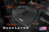 Infographic of the 2015-2025 Rear BaseLayer Ford F-150 Custom-Fit Floor Liner set.