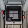 Installed Vehicle OCD by BaseLayer for Nissan Frontier 2022-2026 center console organizer Before organization