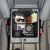 Installed Vehicle OCD by BaseLayer for Nissan Frontier 2022-2026 center console organizer after