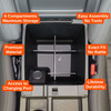Installed Vehicle OCD by BaseLayer for Nissan Frontier 2022-2026 center console organizer design features graphic