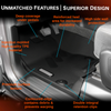 RAM 1500 DT crew cab front and rear floor liner design and features graphic