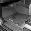 RAM DT 1500 front crew cab floor liners installed with gray logo