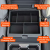 Vehicle OCD by BaseLayer organization center console divider for the Toyota Tacoma 2024 - 2026 installed features infographic