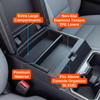 Vehicle OCD by BaseLayer center console tray for the Toyota Tacoma 2024 - 2026 installed features infographic
