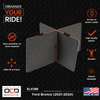 Vehicle OCD by BaseLayer Ford Bronco 2021-2024 center console divider dimensions infographic