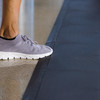 BaseLayer Gym Flooring transition from concrete floor to gym tiles