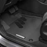 Black floor liners with gray logo for Honda CR-V Front floor liner installed