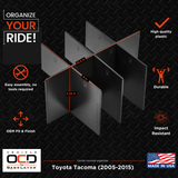 Vehicle OCD Organizers by BaseLayer Toyota Tacoma - Center Console Organizer 2005-2015 Infographic Dimensions