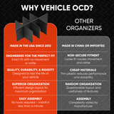 Vehicle OCD Organizers by BaseLayer Toyota Highlander - Center Console Organizer 2014-2019 comparison infographic