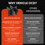 Vehicle OCD Organizers by BaseLayer Toyota Highlander - Center Console Organizer 2008-2013 comparison infographic