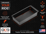 Vehicle OCD Organizers by BaseLayer Toyota Tacoma - Center Console Tray 2005-2023 Dimensions Infographic Vehicle OCD Organizers by BaseLayer Toyota Tacoma - Center Console Tray 2005-2023 Dimensions Infographic