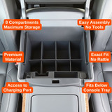 Vehicle OCD Organizers by BaseLayer Chevrolet Suburban and Tahoe / GMC Yukon and Yukon XL - Center Console Organizer design features infographic
