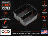Vehicle OCD Organizers by BaseLayer Jeep Wrangler JK/JKU - Center Console Tray 2011-2018 Dimensions Infographic Vehicle OCD Organizers by BaseLayer Jeep Wrangler JK/JKU - Center Console Tray 2011-2018 Dimensions Infographic