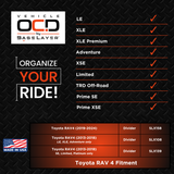 Vehicle OCD Organizers by BaseLayer Toyota RAV4 SE, Limited, Platinum - Center Console Organizer 2013-2018 Fitment Chart