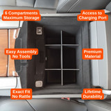 Installed Vehicle OCD Organizers by for BaseLayer Cadillac Escalade - Center Console Organizer 2015-2020 design features graphic