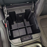 Installed Vehicle OCD Organizers by BaseLayer for GMC Sierra 1500/2500 HD/3500 HD and Chevrolet Silverado 1500/2500 HD/3500 HD - Center Console Organizer overhead view
