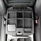 Vehicle OCD Organizers by BaseLayer RAM 1500/2500/3500 with Leather Wrapped Armrest - Upper Center Console Organizer overhead view