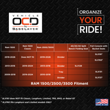 Vehicle OCD Organizers by BaseLayer RAM 1500/2500/3500 - Laramie Longhorn, Limited - Lower Center Console Organizer Fitment Chart