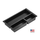 Top view of the tray organizer from BaseLayer that fits the Chevrolet Suburban and Tahoe or GMC Yukon and Yukon XL.