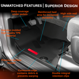 RAM DT 1500 Front crew cab floor liners features and design infographic