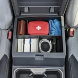Installed Vehicle OCD by BaseLayer center console organizer for the Toyota Tacoma 2024-2026 overhead view