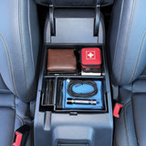 Installed Vehicle OCD by BaseLayer for Ford Bronco 2021-2024 Center Console Tray overhead view