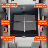 Vehicle OCD by BaseLayer Ford Bronco 2021-2024 center console divider installed design features