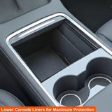 Vehicle OCD by BaseLayer Tesla Model 3 and Model Y Lower Console Liner installed