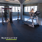 Woman running on treadmill on the BaseLayer Performance Active Tiles