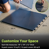 BaseLayer Core Gym Tiles measurements graphic