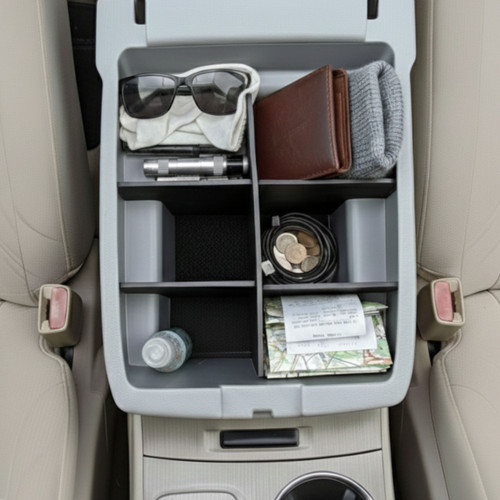Installed Vehicle OCD Organizers by BaseLayer Toyota Highlander - Center Console Organizer 2008-2013