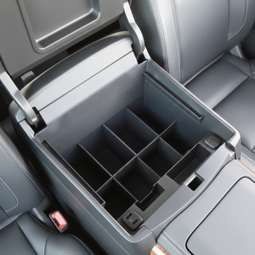 Installed Vehicle OCD Organizers by BaseLayer Chevrolet Suburban and Tahoe / GMC Yukon and Yukon XL - Center Console Organizer overhead view