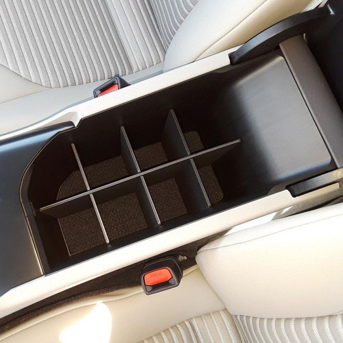 Installed Vehicle OCD Organizers by BaseLayer Toyota Camry - Center Console Organizer 2018-2019 overhead view